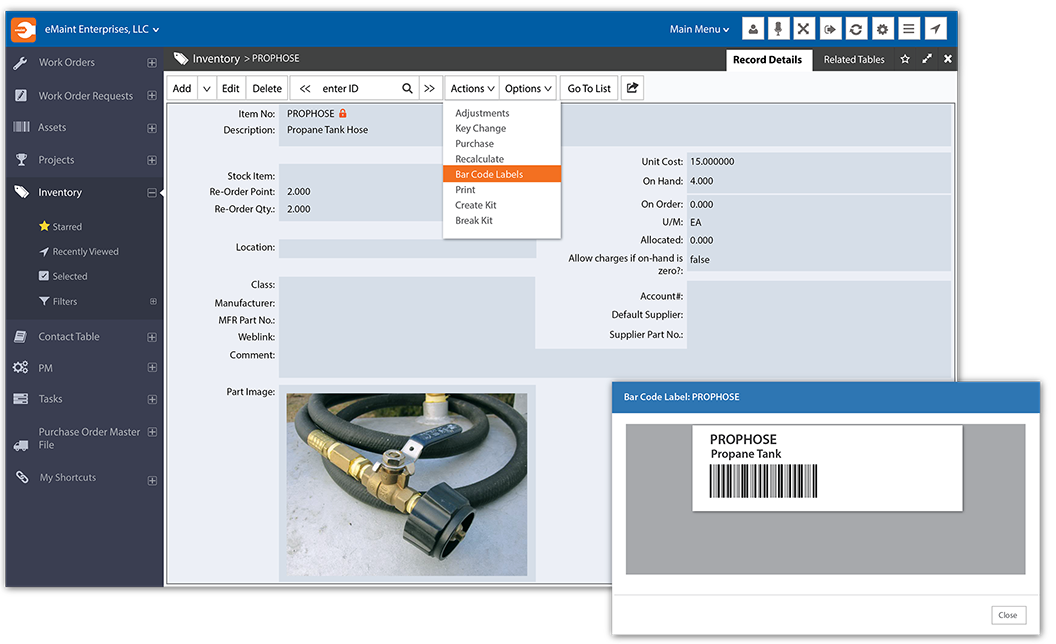 Spare Parts Inventory Management Software EMaint