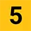 Number five yellow icon